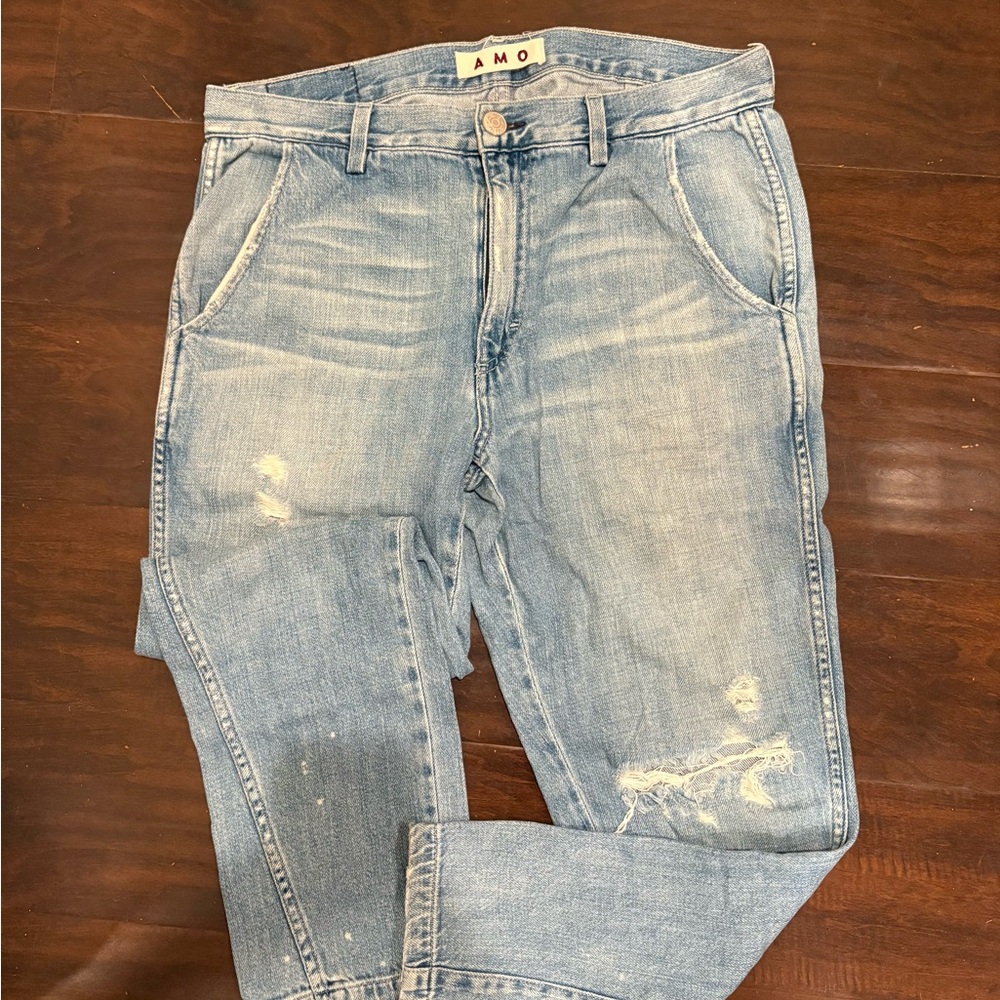 AMO Faded Blue Ripped Jeans